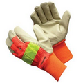 Hi-Viz Pigskin Glove w/ Knit Wrists